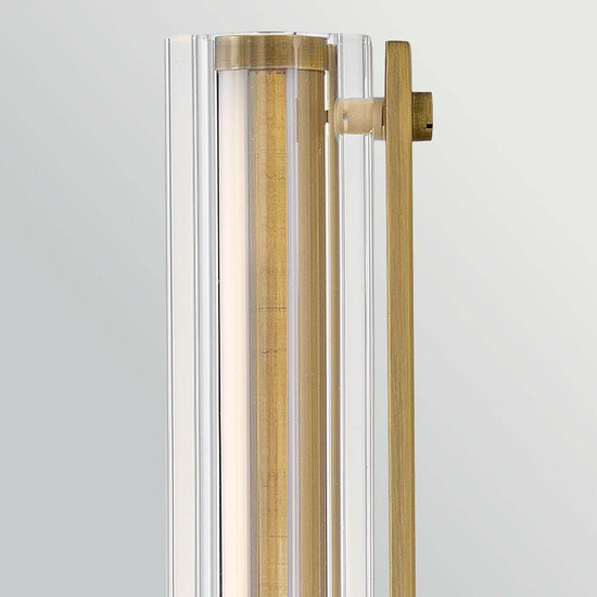 Elstead Georgette LED Bad-Wandleuchte dimmbar IP44 warmweiss 14W Messing lackiert Stahl Riffelglas 36cm
