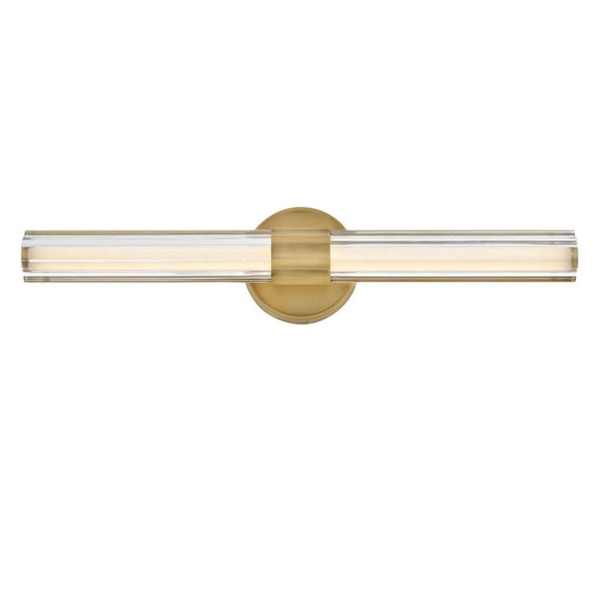 Elstead Georgette LED Bad-Wandleuchte dimmbar IP44 warmweiss 22W Messing lackiert Stahl Riffelglas 61cm