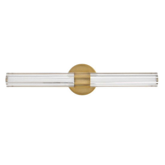 Elstead Georgette LED Bad-Wandleuchte dimmbar IP44 warmweiss 22W Messing lackiert Stahl Riffelglas 61cm