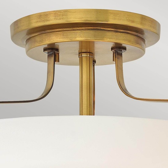 Elstead Harper Deckenleuchte E27 3-fach 25cm Small Heritage Messing