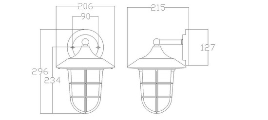 Elstead Marina Außen-Wandleuchte E27 30cm Silber IP44