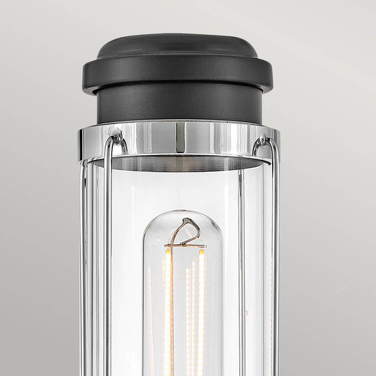 Elstead Masthead Wandleuchte E27 Poliertes Chrom und schwarz IP44