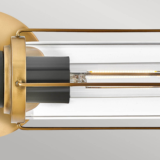 Elstead Masthead Wandleuchte E27 2-fach Heritage Messing und Schwarz IP44