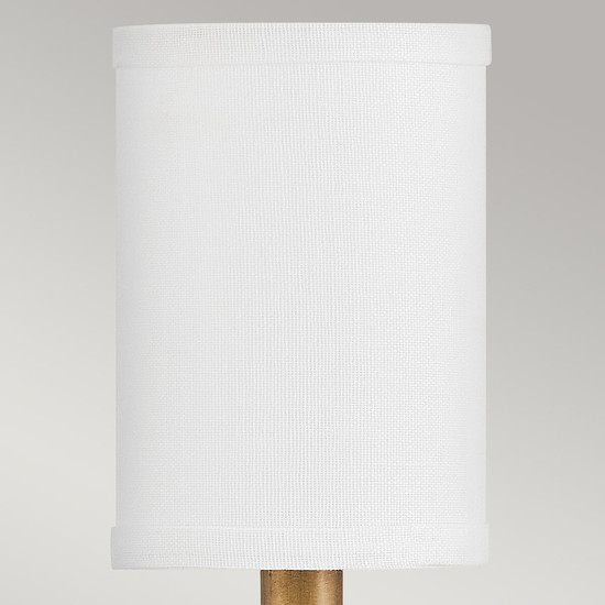 Elstead Moore  Wandleuchte E14 Heritage Messing mit Leinenschirm elfenbeinfarben Weiß