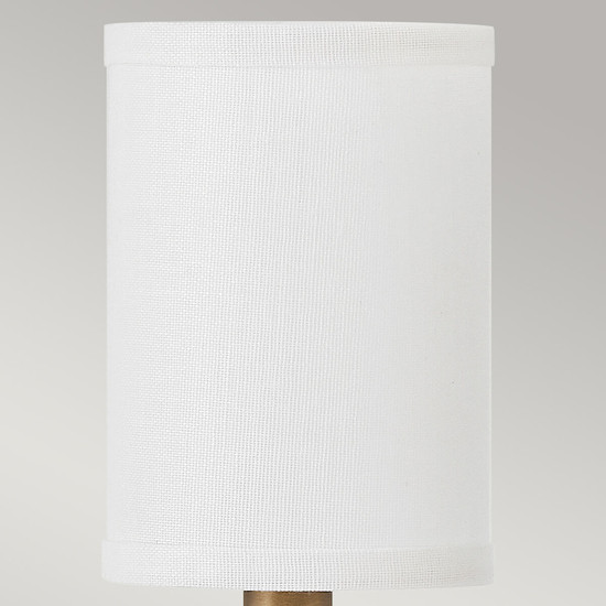 Elstead Moore  Wandleuchte E14 3-fach Heritage Messing mit Leinenschirm elfenbeinfarben Weiß