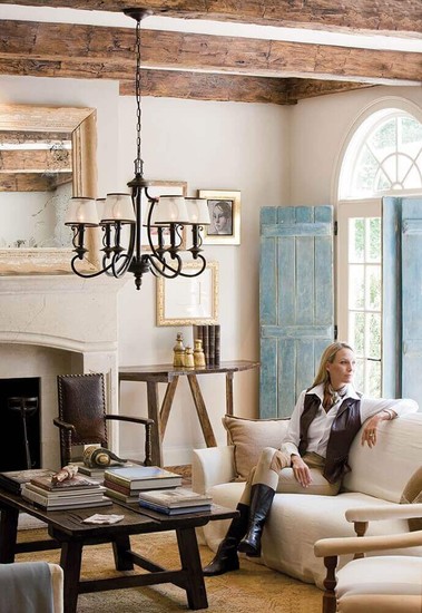 Elstead Plymouth Kronleuchter E14 6-fach Ältere Bronze