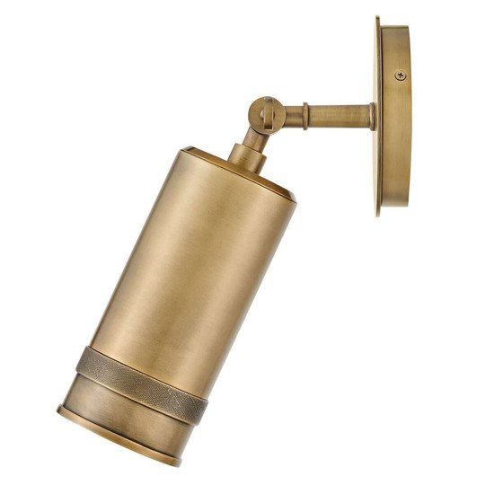 Elstead Pratt LED Außenwandstrahler GU10 IP44 schwenkbar Heritage-Messing Alu Klarglas 32cm