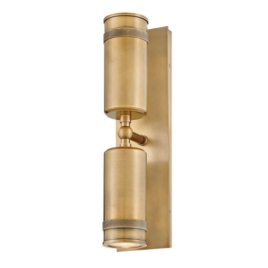 Elstead Pratt LED Außenwandstrahler 2-flammig GU10 IP44 Heritage-Messing Alu Klarglas 48cm