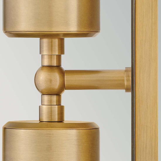 Elstead Pratt LED Außenwandstrahler 2-flammig GU10 IP44 Heritage-Messing Alu Klarglas 48cm