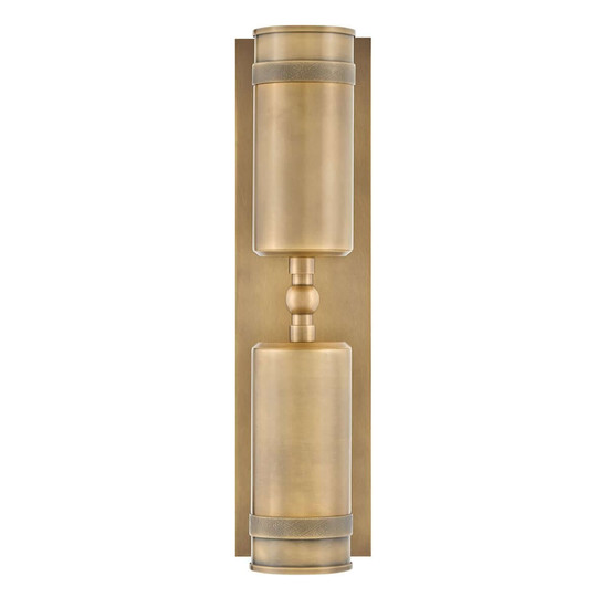 Elstead Pratt LED Außenwandstrahler 2-flammig GU10 IP44 Heritage-Messing Alu Klarglas 48cm