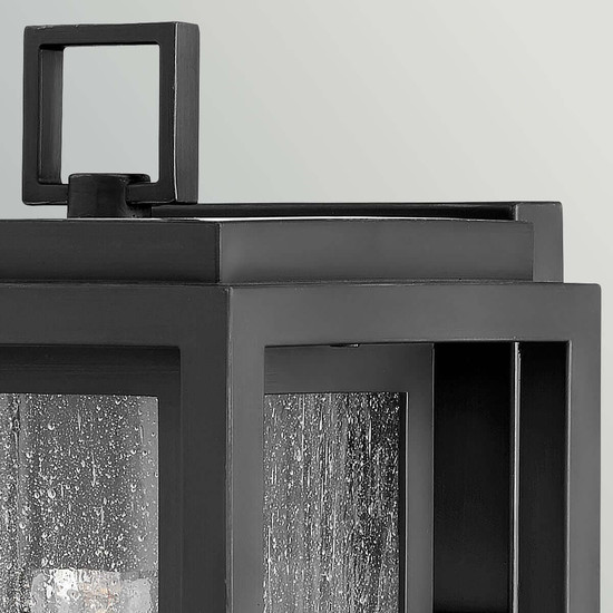 Elstead Republic Außenwandleuchte E27 IP44 Schwarz Blasenglas 31cm