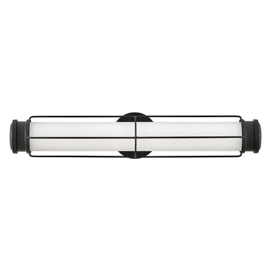 Elstead Saylor LED Bad-Wandleuchte dimmbar IP44 warmweiss 23,5W Mattschwarz Stahl Opalglas 61cm