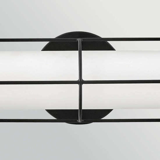 Elstead Saylor LED Bad-Wandleuchte dimmbar IP44 warmweiss 23,5W Mattschwarz Stahl Opalglas 61cm