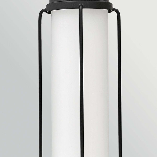 Elstead Saylor LED Bad-Wandleuchte dimmbar IP44 warmweiss 23,5W Mattschwarz Stahl Opalglas 61cm