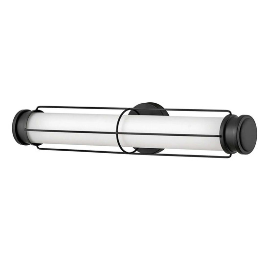 Elstead Saylor LED Bad-Wandleuchte dimmbar IP44 warmweiss 23,5W Mattschwarz Stahl Opalglas 61cm