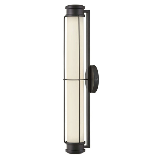 Elstead Saylor LED Bad-Wandleuchte dimmbar IP44 warmweiss 23,5W Mattschwarz Stahl Opalglas 61cm