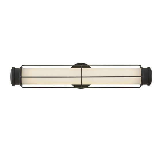 Elstead Saylor LED Bad-Wandleuchte dimmbar IP44 warmweiss 23,5W Mattschwarz Stahl Opalglas 61cm