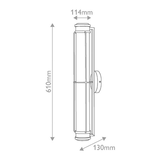 Elstead Saylor LED Bad-Wandleuchte dimmbar IP44 warmweiss 23,5W Mattschwarz Stahl Opalglas 61cm