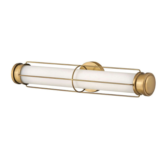 Elstead Saylor LED Bad-Wandleuchte dimmbar IP44 warmweiss 23,5W Heritage-Messing Stahl Opalglas 61cm
