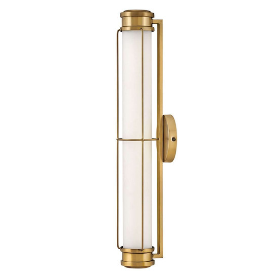 Elstead Saylor LED Bad-Wandleuchte dimmbar IP44 warmweiss 23,5W Heritage-Messing Stahl Opalglas 61cm
