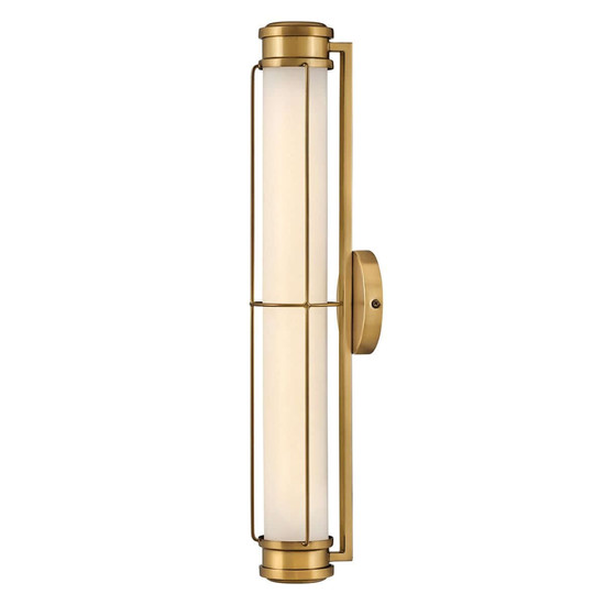 Elstead Saylor LED Bad-Wandleuchte dimmbar IP44 warmweiss 23,5W Heritage-Messing Stahl Opalglas 61cm