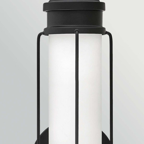 Elstead Saylor LED Bad-Wandleuchte dimmbar IP44 warmweiss 19W Mattschwarz Stahl Opalglas 43cm