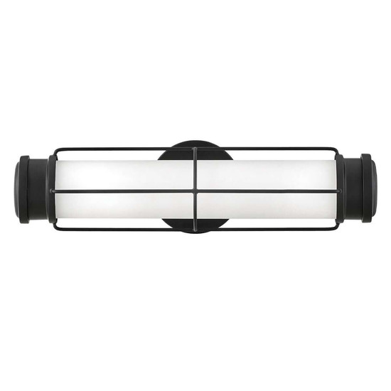 Elstead Saylor LED Bad-Wandleuchte dimmbar IP44 warmweiss 19W Mattschwarz Stahl Opalglas 43cm