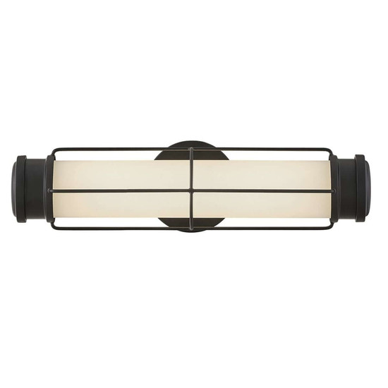 Elstead Saylor LED Bad-Wandleuchte dimmbar IP44 warmweiss 19W Mattschwarz Stahl Opalglas 43cm