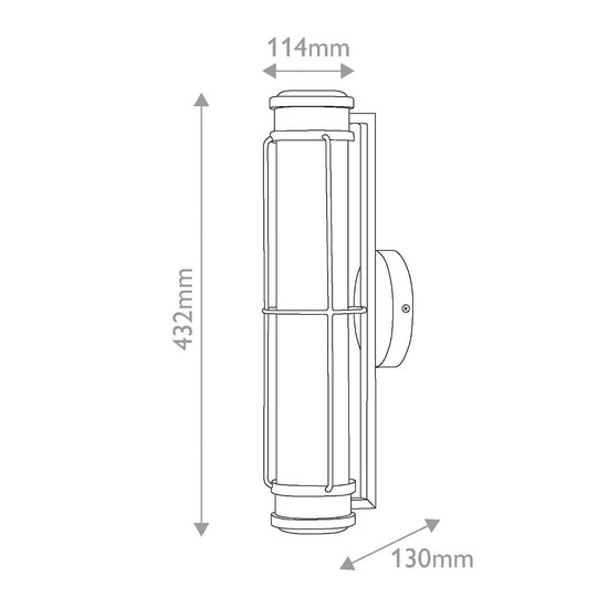 Elstead Saylor LED Bad-Wandleuchte dimmbar IP44 warmweiss 19W Heritage-Messing Stahl Opalglas 43cm