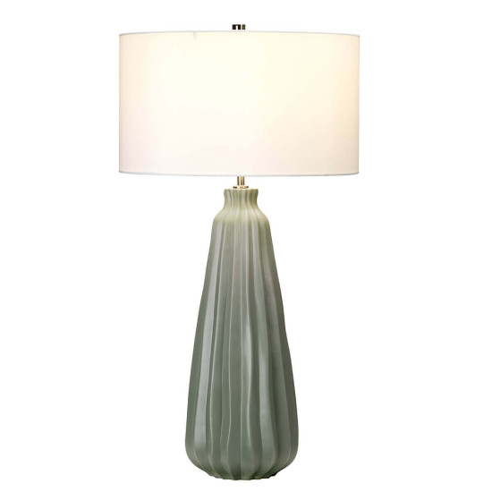 Elstead Kew Tischleuchte E27 Salbei Grün Weiß