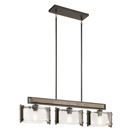 Elstead Aberdeen Pendelleuchte 3-flammig E27 Altbronze-Grau Stahl Klarglas 106cm