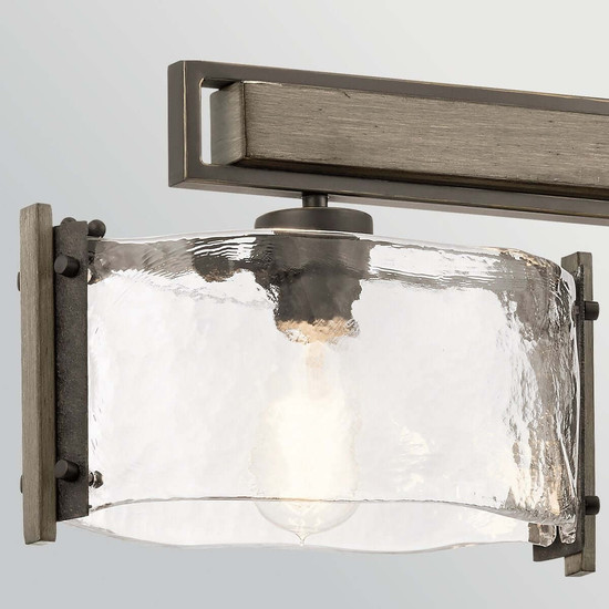 Elstead Aberdeen Pendelleuchte 3-flammig E27 Altbronze-Grau Stahl Klarglas 106cm