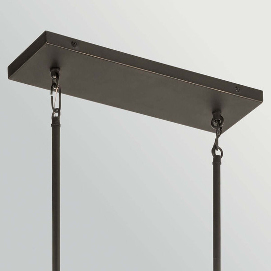 Elstead Aberdeen Pendelleuchte 3-flammig E27 Altbronze-Grau Stahl Klarglas 106cm
