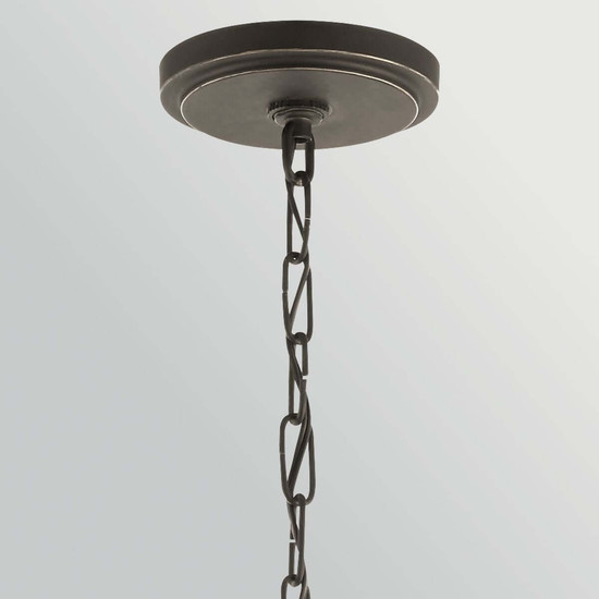 Elstead Aberdeen Kronleuchter 6-flammig E14 Altbronze-Grau Stahl Klarglas Ø71cm