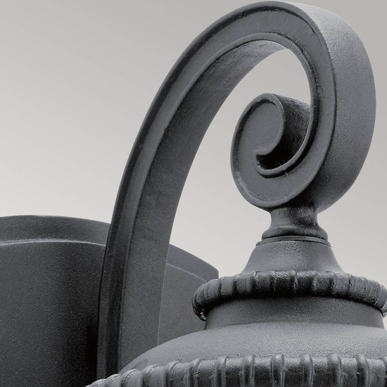 Elstead Admirals Cove Außen-Wandleuchte E27 38cm Strukturiertes Schwarz IP44 Anti-Meerwasser