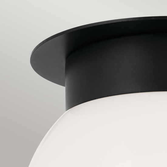 Elstead Albers Deckenleuchte E27  Schwarz Opalglas