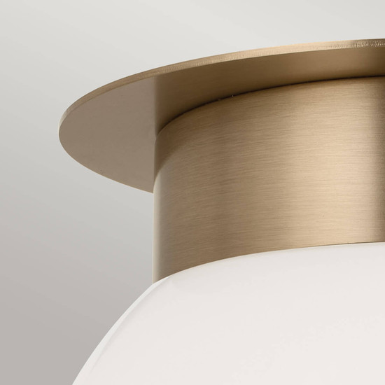 Elstead Albers Deckenleuchte E27  Champagnerbronze Opalglas rund