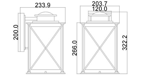 Elstead Argyle Außen-Wandleuchte E27 32cm Verwittertes Zink IP44