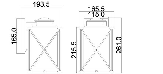 Elstead Argyle Außen-Wandleuchte E27 26cm Verwittertes Zink IP44