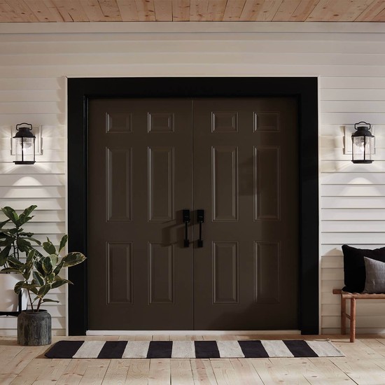 Elstead Ashland Bay Außen-Wandleuchte E27 35cm Verwittertes Zink IP44