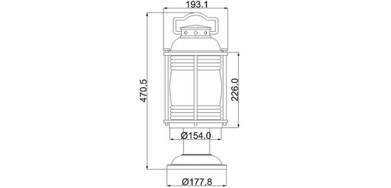 Elstead Ashland Bay Außen-Stehleuchte E27 Verwittertes Zink IP44