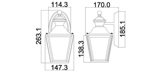 Elstead Bay Shore Außen-Wandleuchte E27 26cm Poliertes Messing IP44