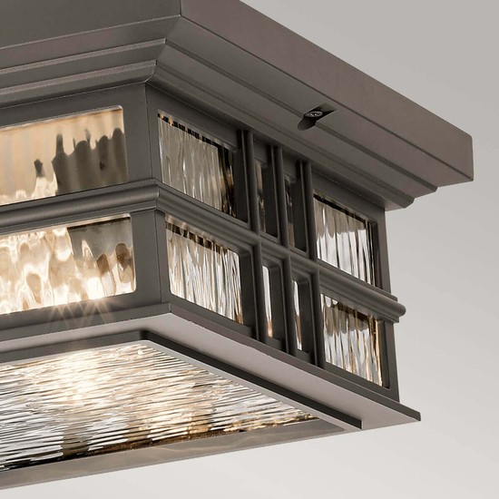 Elstead Beacon Square Außen-Deckenleuchte E27 2-fach Ältere Bronze IP44 Anti-Meerwasser