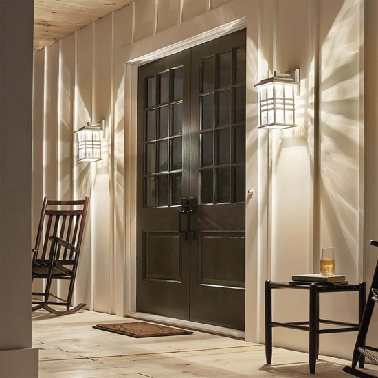 Elstead Beacon Square Außen-Wandleuchte E27 36cm Weiß IP44 Anti-Meerwasser