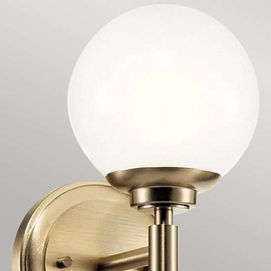 Elstead Benno Wandleuchte G9 Champagnerbronze Opalglas weiß IP44