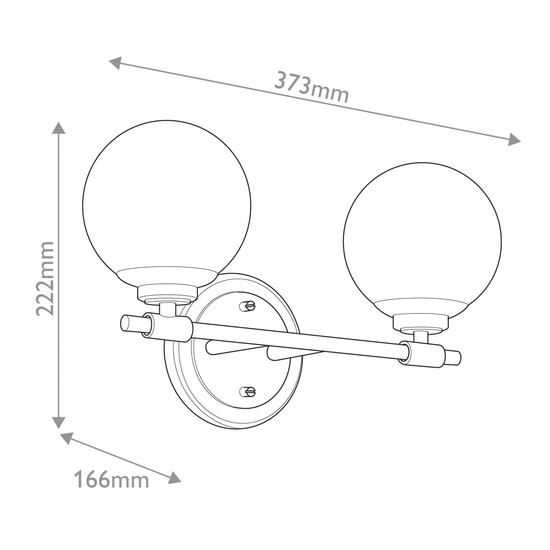 Elstead Benno Wandleuchte G9 2-fach Schwarz und Champagnerbronze Opalglas weiß IP44
