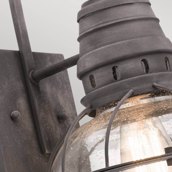 Elstead Bridge Point Außen-Wandleuchte E27 41cm Verwittertes Zink IP44