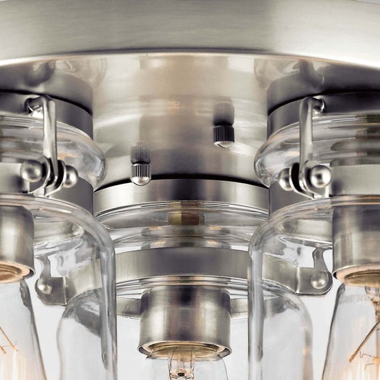 Elstead Brinley Deckenleuchte E27 3-fach Nickel gebürstet