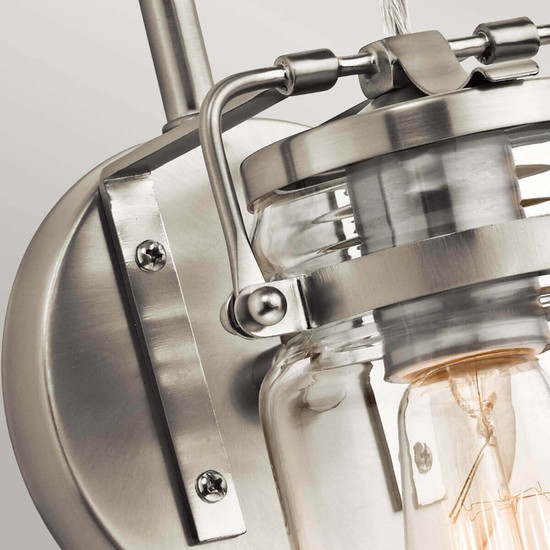 Elstead Brinley Wandleuchte E27 Nickel gebürstet