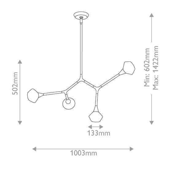Elstead Cassius LED Pendelleuchte 4-flammig G9 Champagnerbronze Stahl Opalglas 100cm